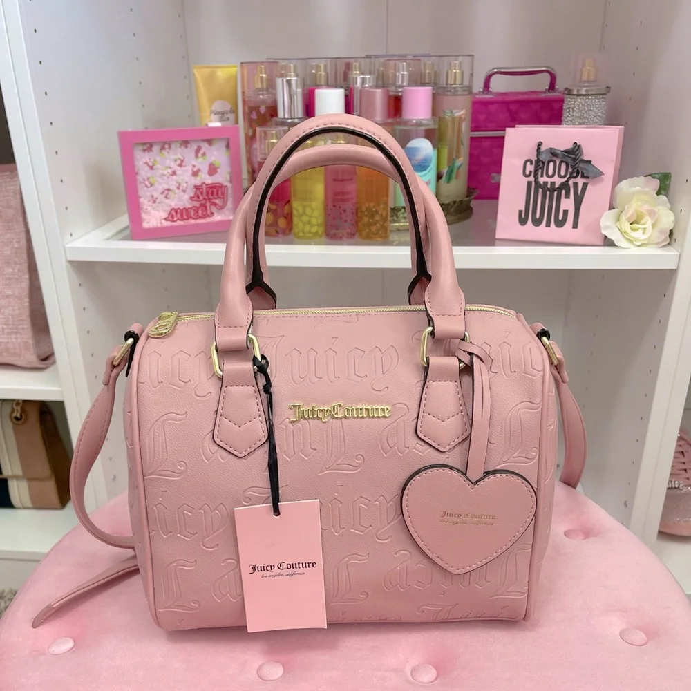 Juicy Couture Pink Taffy Deboss Satchel NWT - Picture 1 of 4
